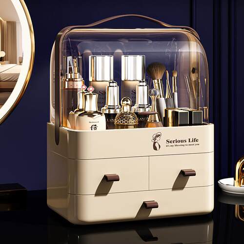 化妆品收纳盒桌面抽屉式高级感防尘大容量梳妆台护肤品面膜置物架 - 图2