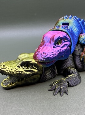 3D打印可张嘴鳄鱼摆件