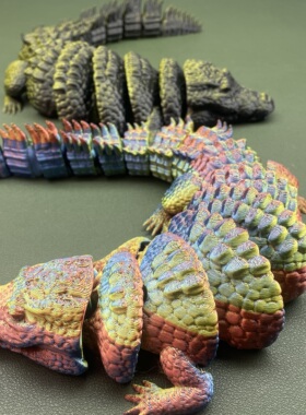 3D打印鳄鱼一体关节儿童仿真玩具