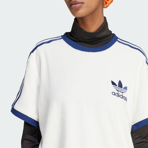 Adidas/阿迪达斯正品TERRY 3S TEE女士罗纹圆领短袖T恤IT9842 - 图2