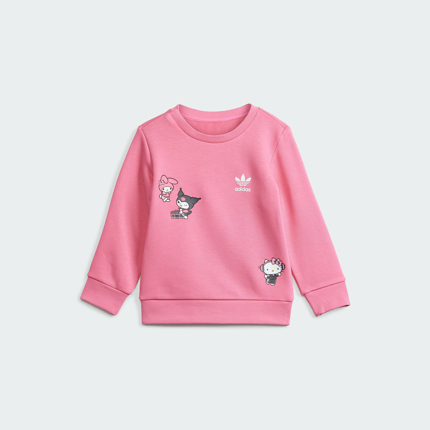 Adidas/阿迪达斯正品三叶草女童针织运动休闲长袖套装IT7916 - 图0