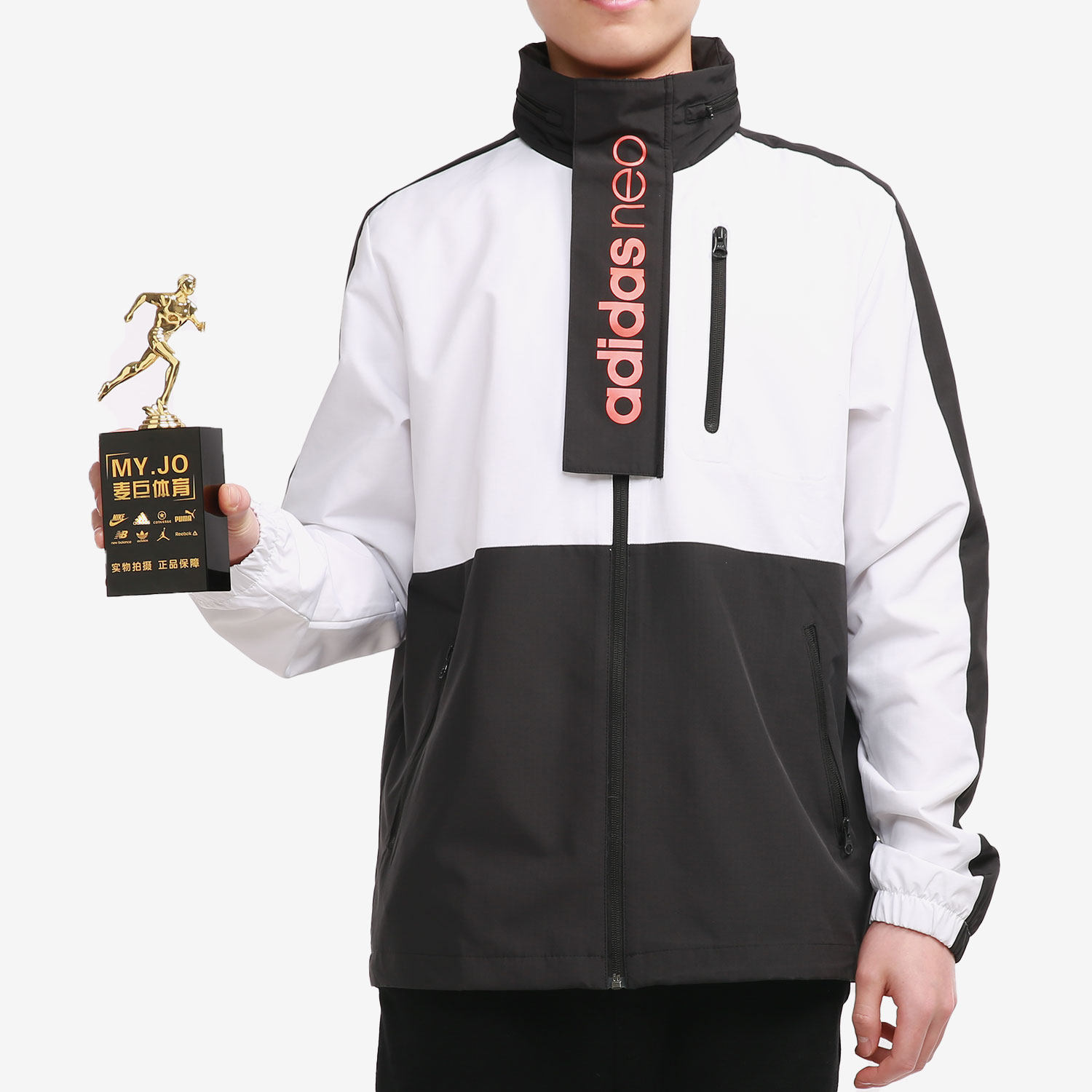 Adidas/阿迪达斯正品neo新款男子运动服休闲防风撞色外套 H53022,淘宝优惠券,粉丝福利购,淘宝优惠卷