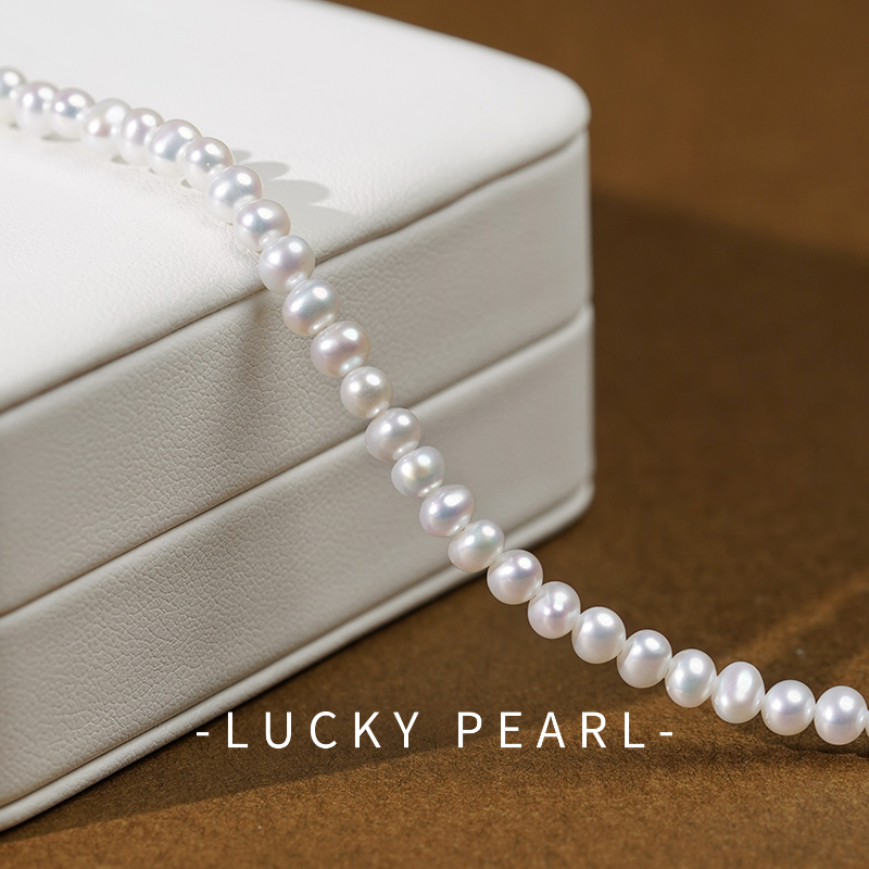 有幸珍珠手链 近圆强光925银延长链经典全珠手饰简约珠宝首饰礼物