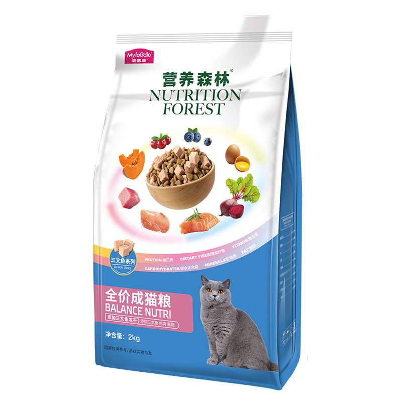 麦富迪猫粮三文鱼冻干双拼猫粮2kg布偶蓝猫猫咪成猫幼猫全价粮4斤 - 图3