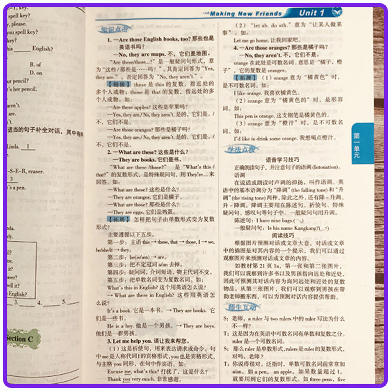 【天猫正版】2025新版 仁爱英语教材讲解互动讲解七八九年级上下册789年级 课本课后答案初一二三英语教材全解初1-2-3英汉互动讲解
