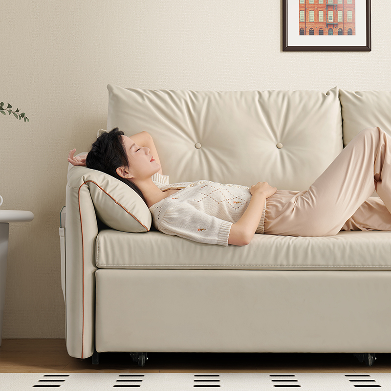 芝华仕现代简约折叠沙发床两用小户型客厅科技布多功能沙发6305-图1