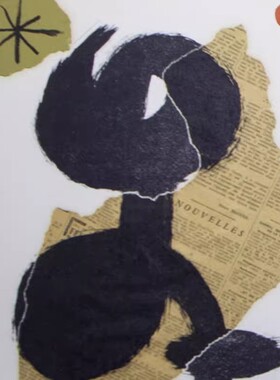 胡安·米罗 亲笔签名【自言自语三联】彩色石版画 正品保真带装裱