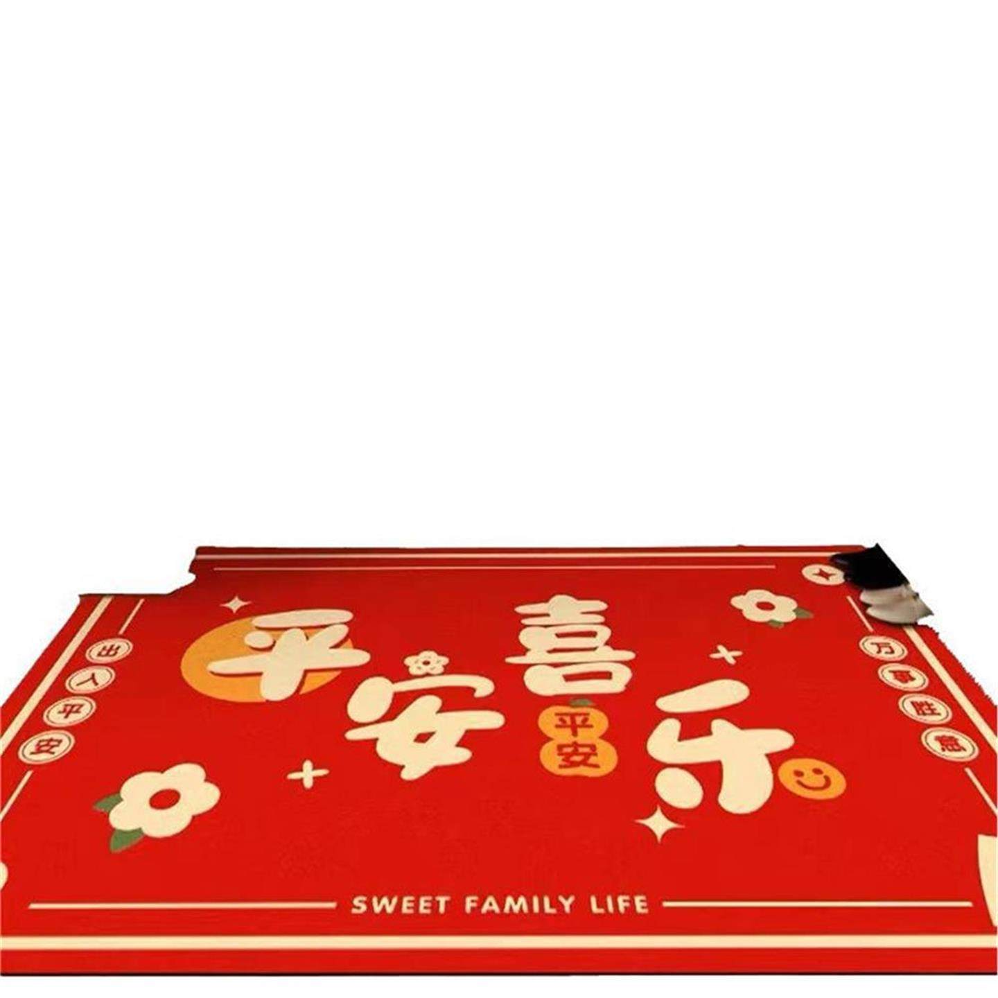 硅藻泥入户门地垫进门口玄关防滑吸水脚垫子喜庆红色地毯可裁剪,淘宝优惠券,粉丝福利购,淘宝优惠卷