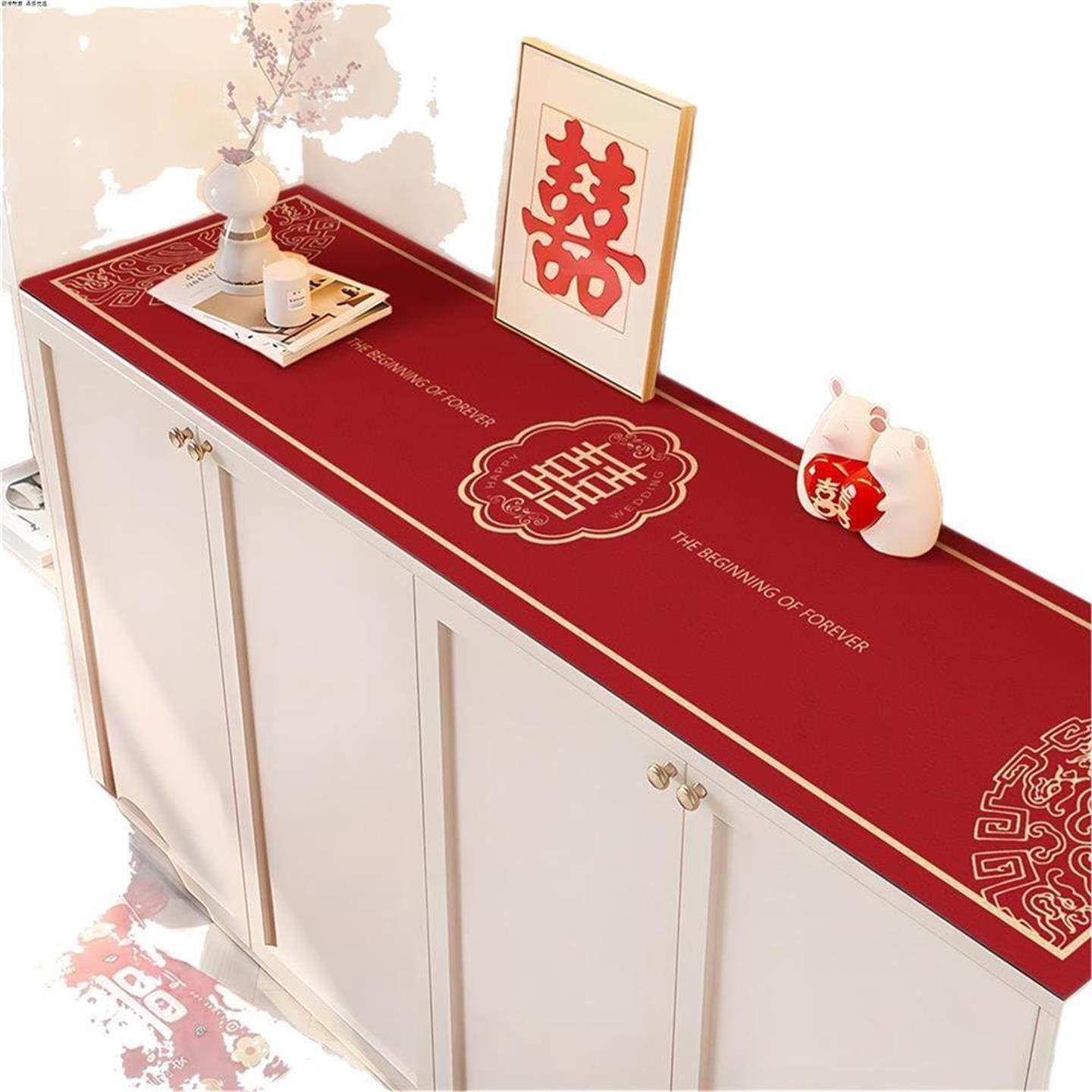 喜庆结婚电视柜台面保护垫轻奢高级感长条桌布餐边柜桌垫鞋柜垫子,淘宝优惠券,粉丝福利购,淘宝优惠卷