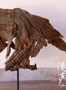 清泉古艺玄关禅意木质装