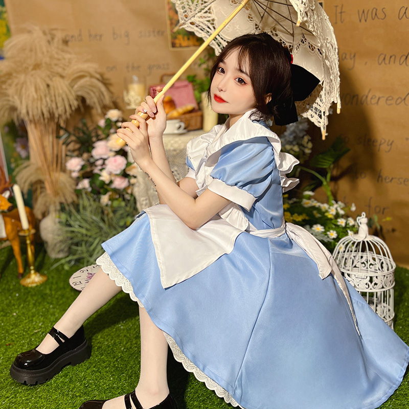 爱丽丝cos服梦游仙境少女心萝莉可爱女仆装万圣节COSplay表演服装