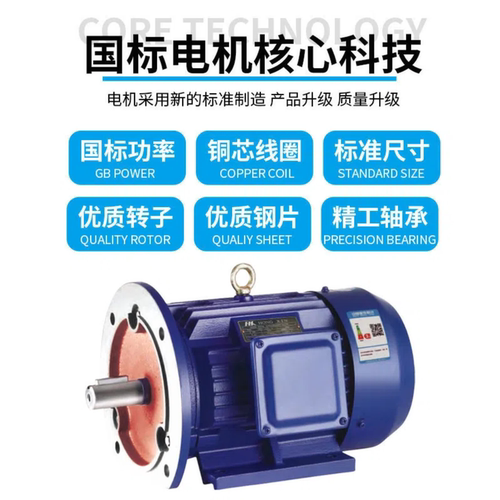 B35立卧式电机三相380V全铜0.75/1.5/2.2/4/5.5/7.5KW国标电动机 - 图1