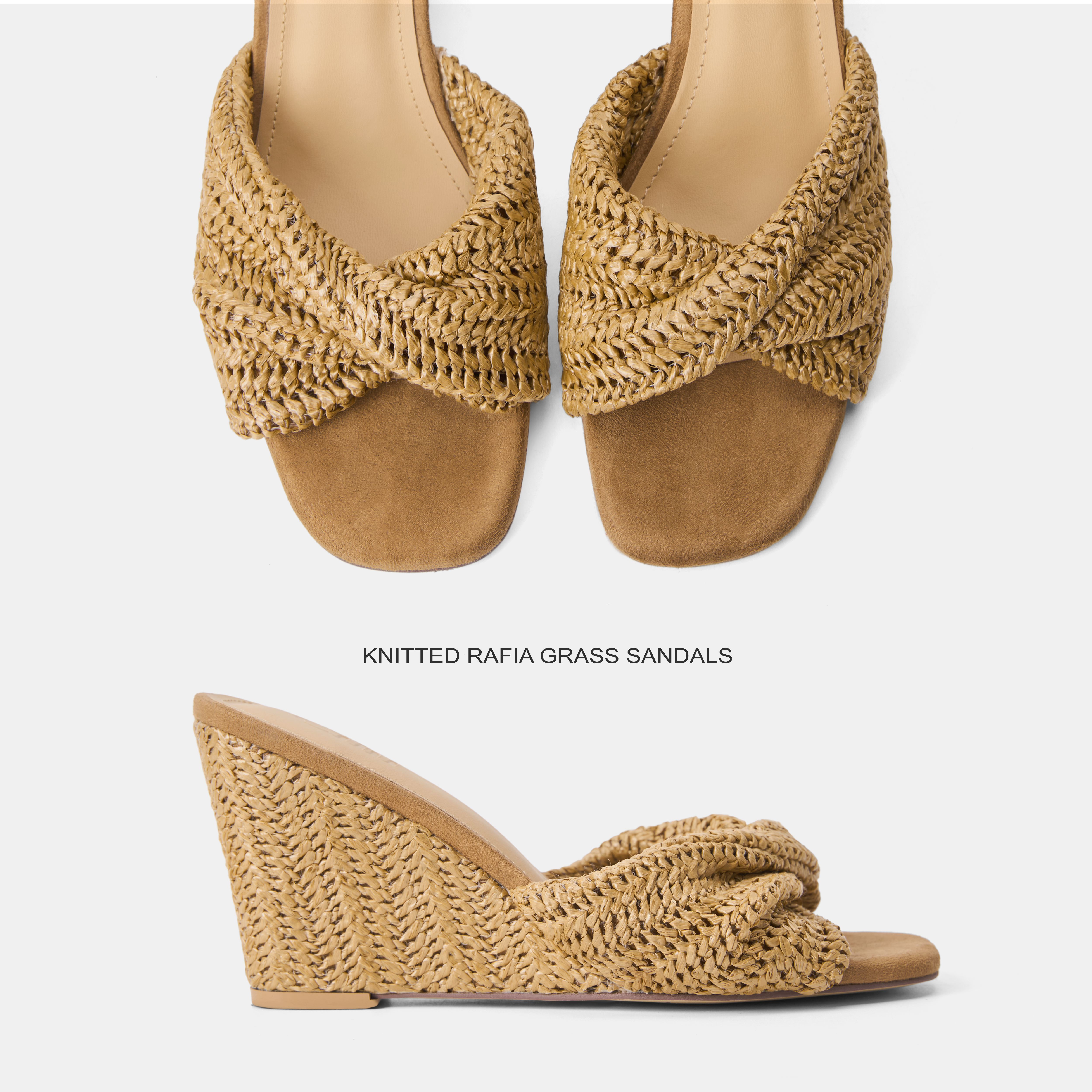 Cihi设计法式坡跟凉鞋女复古编织2025夏季新款露趾度假风外穿拖鞋