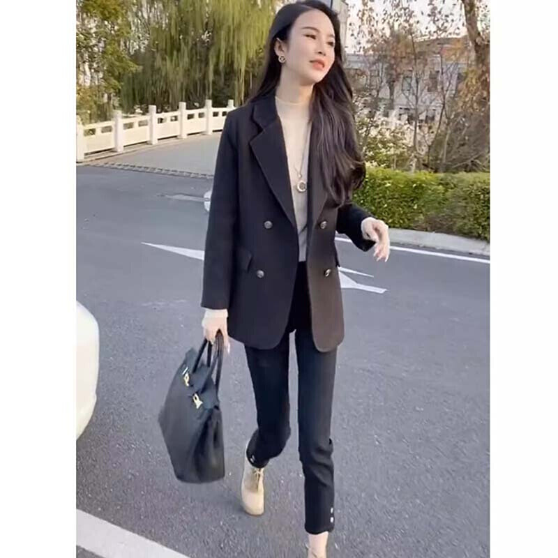 西装外套女2023新款秋冬韩版宽松休闲小个子高级感气质西服上衣女