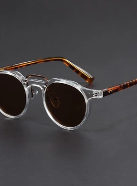 新款小圆框嘻哈朋克风太阳镜潮流复古个性男女防紫外线驾驶墨镜