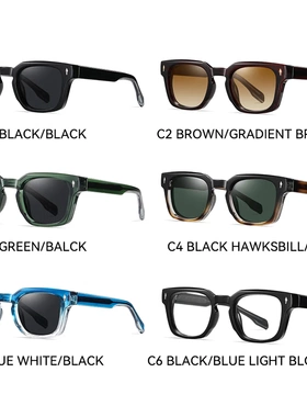 复古欧美男款偏光防晒方框太阳镜