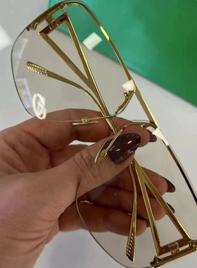 外贸跨境高品质透茶色墨镜女个性大框网红风镜大脸时尚太阳镜1065