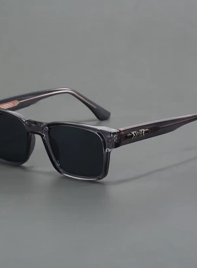 时尚复古方形上黑下豹纹全框防紫外线墨镜日系简约文艺风太阳眼镜
