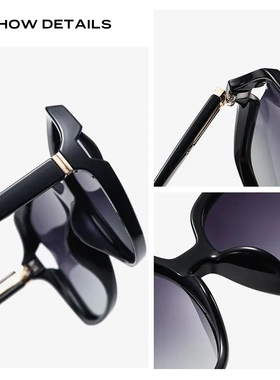 跨境TR90偏光太阳镜女士欧美时尚大框墨镜防紫外线直销