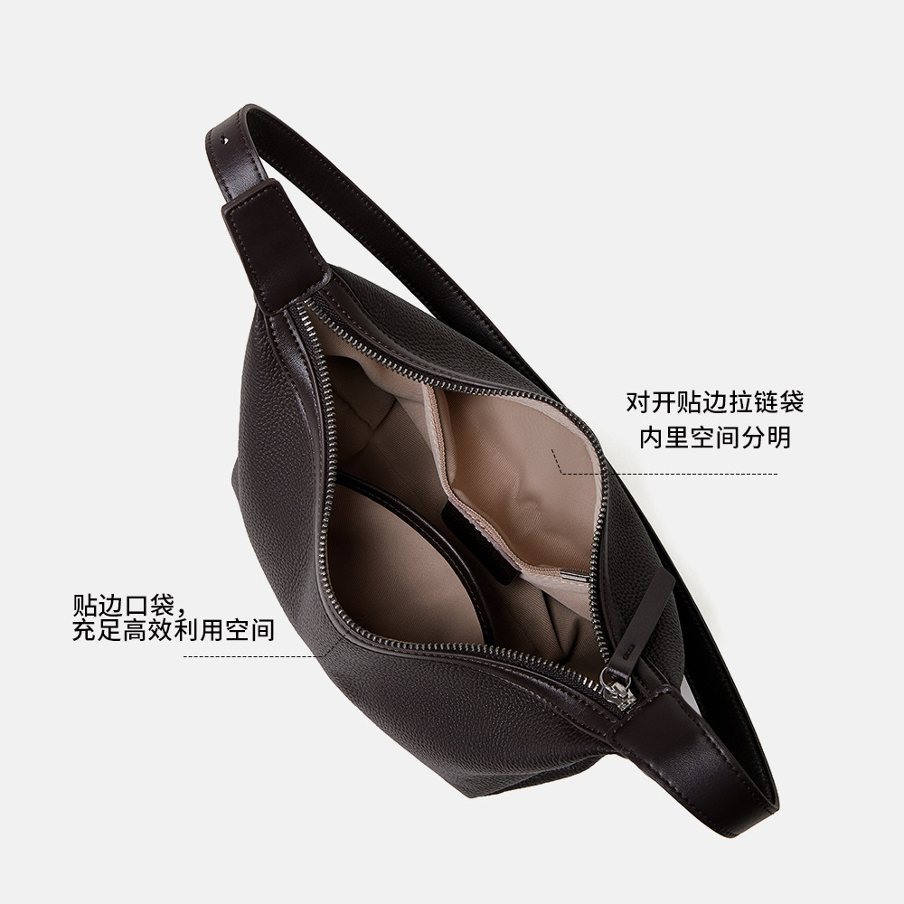 新款头层牛皮hobo包松弛慵懒斜跨包高级复古轻奢单肩包百搭腋下包,淘宝优惠券,粉丝福利购,淘宝优惠卷