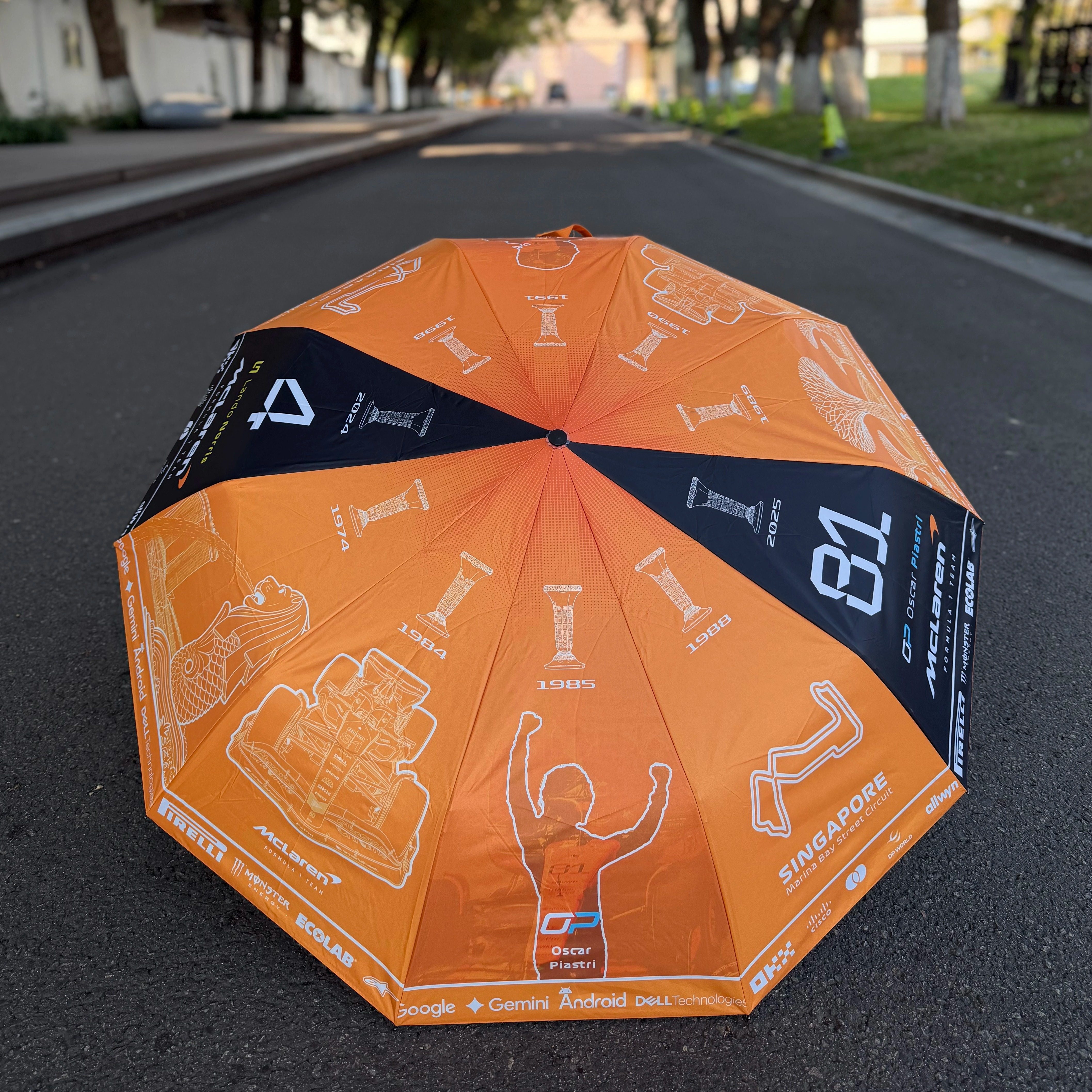 【F1迈凯伦拾冠橙纪念伞】原创设计 自动折叠 晴雨双用,淘宝优惠券,粉丝福利购,淘宝优惠卷
