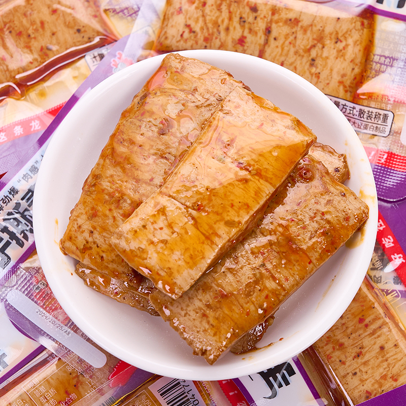佳龙手撕素肉豆制品小零食豆干辣条小包装即食解馋休闲食品年货 - 图2
