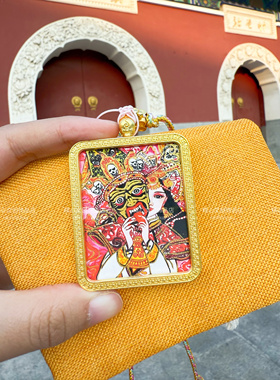 【扎基拉姆吊坠】手绘描金女财神前世今生唐卡项链藏式佛牌嘎乌盒