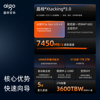 爱国者P7000Z M2固态硬盘2t NVMe PCIe4.0台式机电脑PS5笔记本SSD