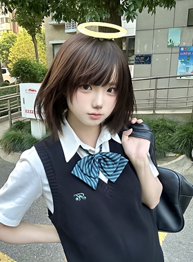日系JK天使光环黄色鸭嘴夹拍照