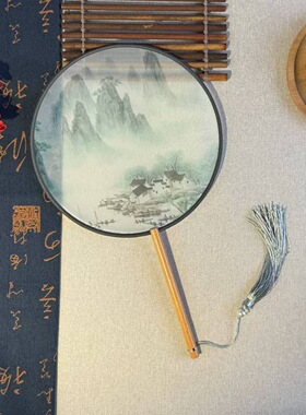 古风团扇舞蹈扇高颜值复古风中国风跳舞扇新款拍照片夏季扇子圆扇