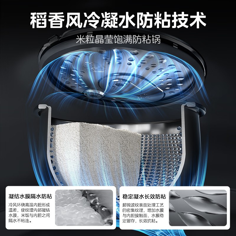 美的0涂层电饭煲家用2024新款IH大容量多功能无涂层不粘电饭锅