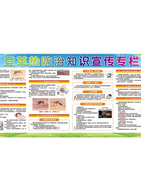 预防登革热防蚊灭蚊是关键海报灭蚊除病预防登革热墙贴纸KT板