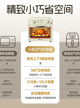 【补贴15%】小熊电烤箱家用小型空气炸锅烤炸一体机26年新款