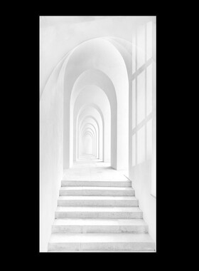 凝视装饰画走廊玄关空间竖版挂画北E欧风格入户过道现代简约晶定