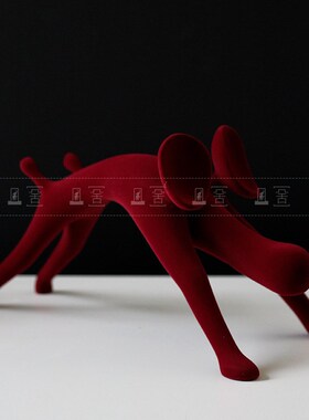 现代简约样板间售楼处抽象外星龙动物绒面雕塑摆件家居.儿童房摆