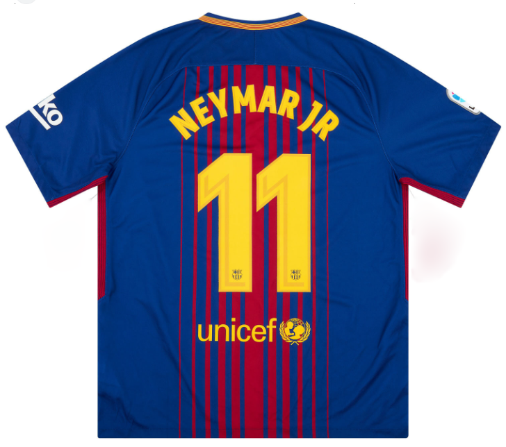 Barcelona Retro 17 18 MESSI SUAREZ NEYMAR JR Soccer Jersey - 图0