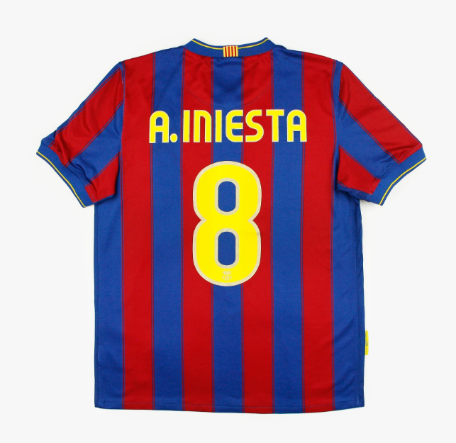 Retro 09 10 Barcelona A.INIESTA MESSI Vintage Classic Jersey - 图0