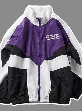 Spring Fall Varsity Jacket Men Patchwork Embroidery Bomber J
