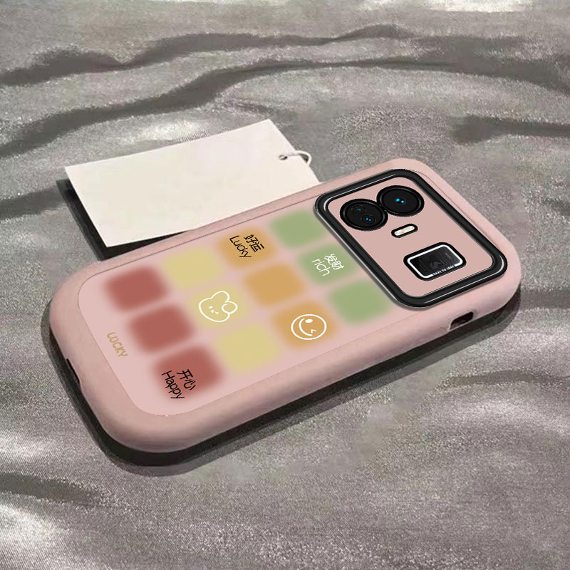 适用真我GTneo5手机壳realmeGTneo3/2新款晕染彩色格子硅胶保护套软壳男个性潮女oppo防摔全包realmeneo5创意 - 图3