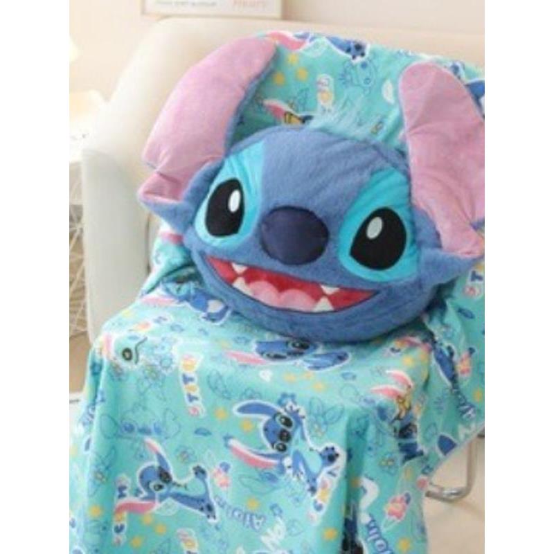 可爱卡通史D仔毛绒抱枕靠背毛毯被子两用靠垫办公室午睡空调盖毯 - 图0