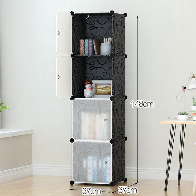 0J simple cabinet modern simple resin adult cloth steel rack clothing folding assembly art cabinet solid clothes wood combination storage cabinet
