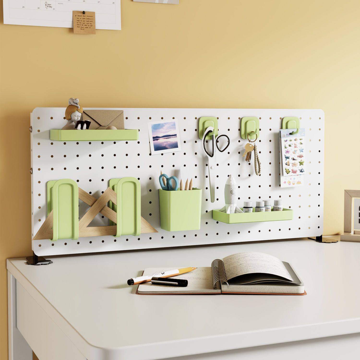 Desktop perforated board storage rack, no punching, vertical computer desk, office partition, baffle storage display rack