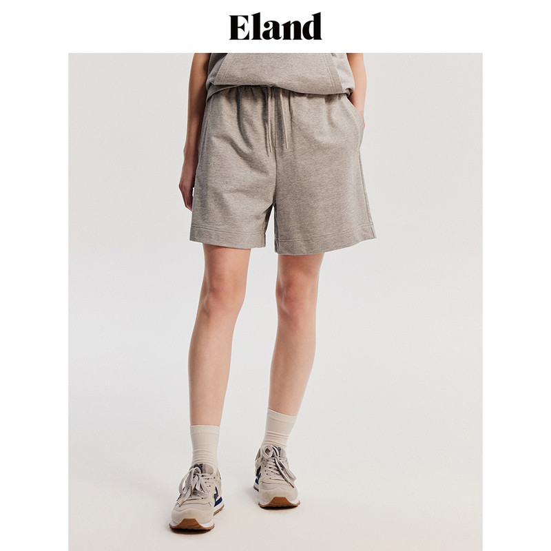 【Eland奥莱】衣恋休闲裤女夏季学院风刺绣印花休闲运动短裤,淘宝优惠券,粉丝福利购,淘宝优惠卷