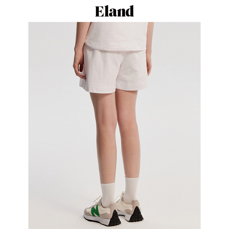 【Eland奥莱】衣恋休闲裤女夏季学院风刺绣印花休闲运动短裤,淘宝优惠券,粉丝福利购,淘宝优惠卷