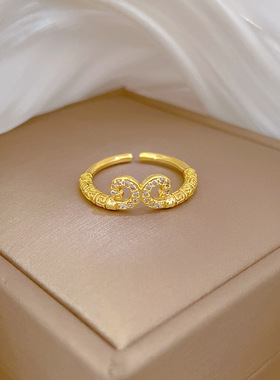 【真金】黑神话悟空戒指开口可调节款简约手饰日系指环情侣对戒