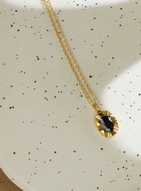 法式复古简约黑钻钛钢项链女轻奢高级感锁骨链冷淡风网红个性配饰