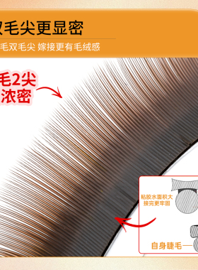 0.15焦糖单根扁毛下睫毛嫁接自然