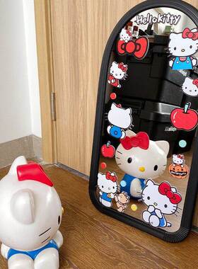 hellokitty镜子贴纸防水玻璃门贴画可爱浴室卫生间装饰遮挡贴纸