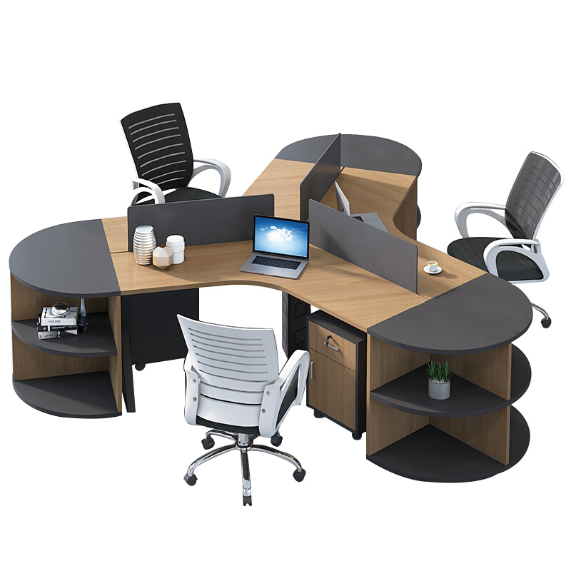 定制异形职员办公桌椅组合简约现代36人位屏风工位卡位员工办公桌 - 图0