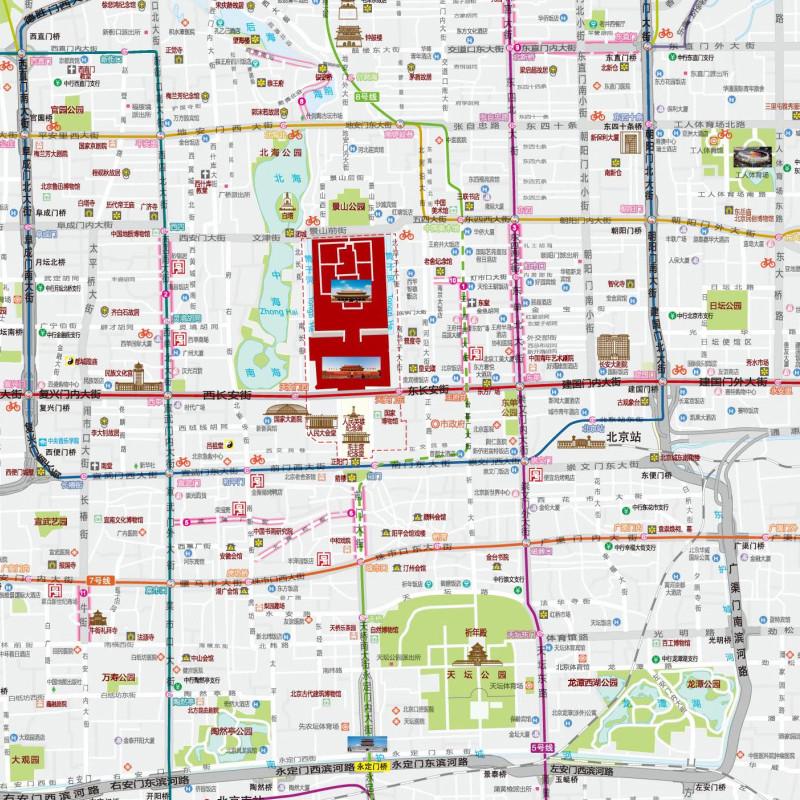 【一张图读懂一座城】北京地图北京city城市地图 2024新版 交通旅游地图 生活 双面地图 街道超详图 热点区域 - 图3